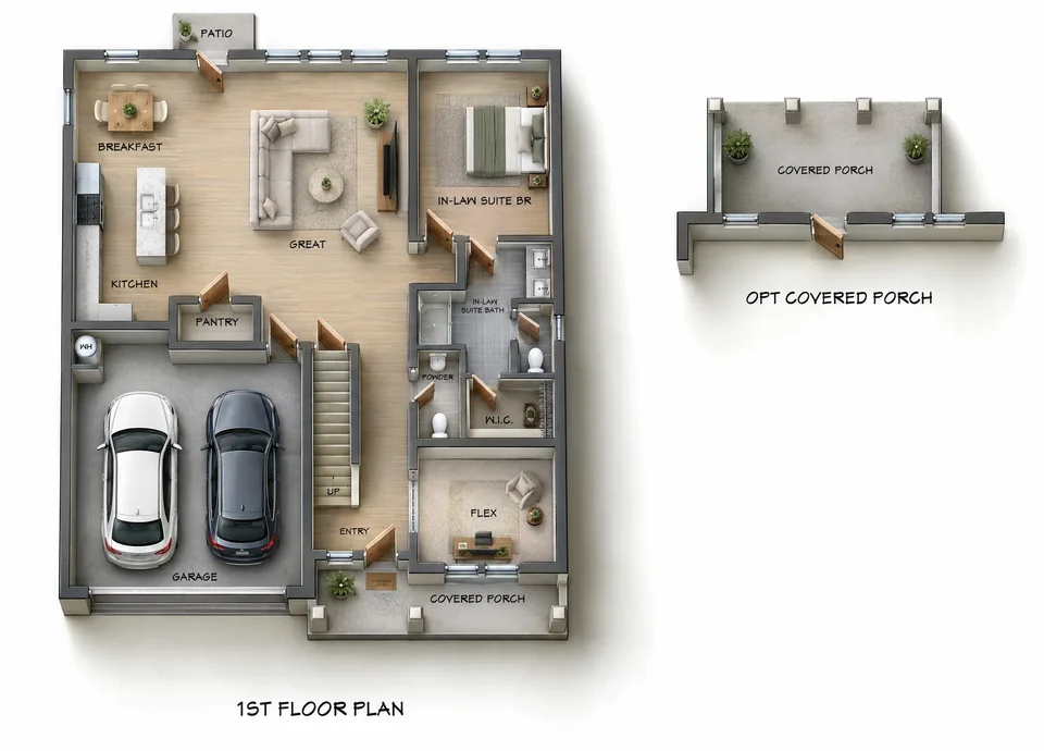 The Lily 1st floor 3D floor plan